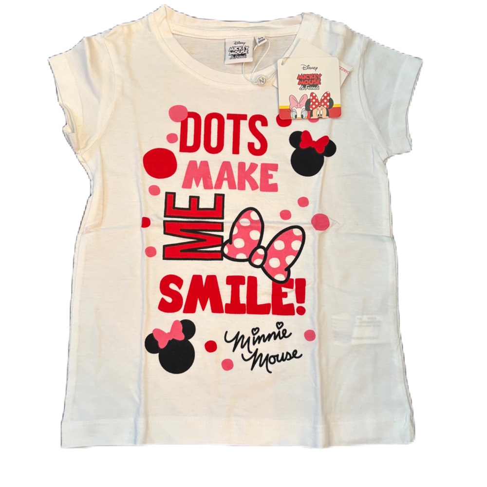 Disney White and Red Minnie Mouse Tee - 3/4 years